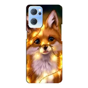 Чехлы с картинкой Лисички для Oppo Reno7 5G (VPrint) (Лисичка в гирляндах)