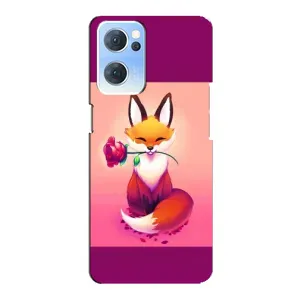 Чехлы с картинкой Лисички для Oppo Reno7 5G (VPrint) (Лисичка с розочкой)