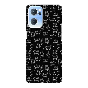 Чехол с принтом для Oppo Reno7 5G (AlphaPrint) Модные коты (Меленькие котики)