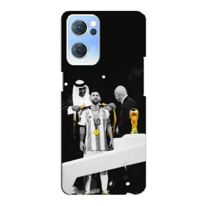 Чехлы для Oppo Reno7 5G (Leo чемпион) (AlphaPrint) (Месси в накидке)