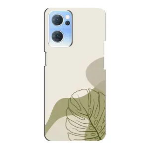 Силконовий чохол з принтом в квітах на Oppo Reno7 5G (Зелена монстера дизайн)