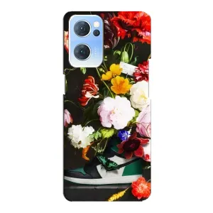 Брендновые Чехлы для Oppo Reno7 5G - (PREMIUMPrint) (Nike цветы)