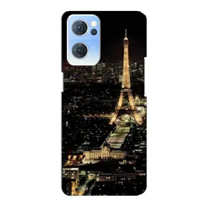 Чохол Ейфелева Вежа Oppo Reno7 5G - (AlphaPrint) (Нічний Париж)