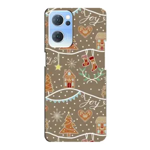 Новогодние, Праздничные Чехлы для Oppo Reno7 5G - 2024 год (Новогодние пряники)