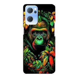 Чехол с Обезьянами Oppo Reno7 5G - (AlphaPrint) (Обезьяна в тропиках)