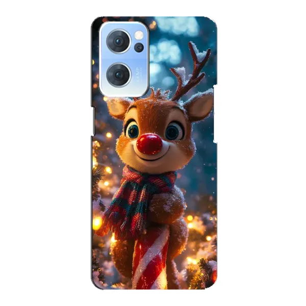 Чохол з принтом «Олень з шарфом» для OPPO Reno7 5G