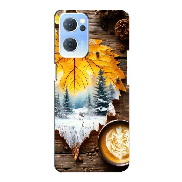 Чехол с принтом «Осенне-зимний кофе» для OPPO Reno7 5G