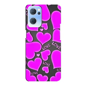 Чехлы для любимой на OPPO Reno7 5G (VPrint) (Pink hearts)