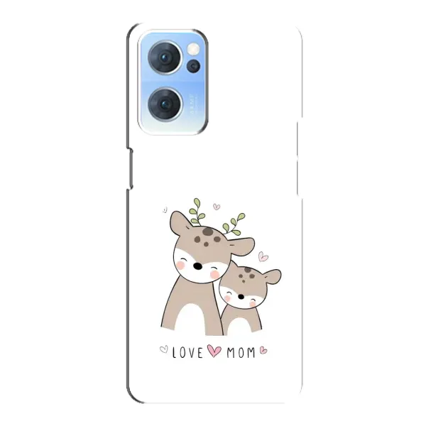 Чохол з принтом «Оленята мама і малюк» для OPPO Reno7 5G