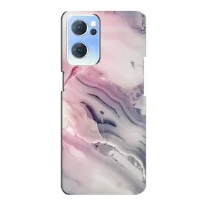 Мраморный чехол на Oppo Reno7 5G (VPrint) (Пурпурный Мрамор)