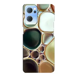 Мраморный чехол на Oppo Reno7 5G (VPrint) (Радужный Мрамор)