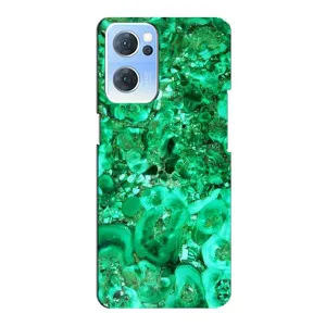 Мраморный чехол на Oppo Reno7 5G (VPrint) (Салатный Мрамор)