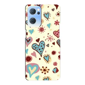 Чехлы для любимой на OPPO Reno7 5G (VPrint) (Сердечки)