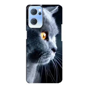 Чехлы с Котиками для Oppo Reno7 5G (VPrint) (Серый Кот)