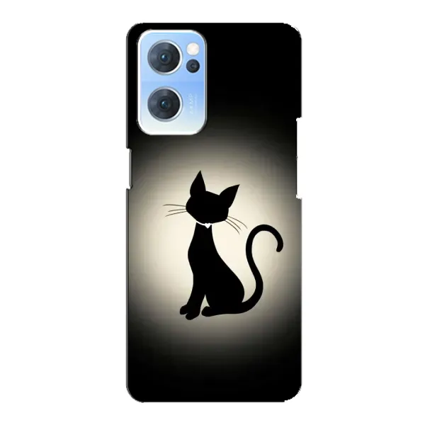 Чехол с принтом «Силуэт котика» для OPPO Reno7 5G