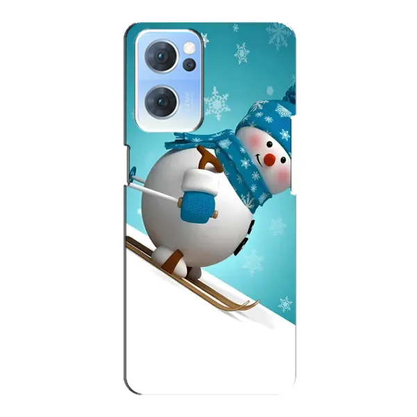 Чехол с принтом «Снеговик на лыжах» для OPPO Reno7 5G Чехол с принтом «Снеговик на лыжах» для OPPO Reno7 5G