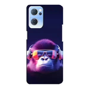 Чехол с Обезьянами Oppo Reno7 5G - (AlphaPrint) (Стильная обезьяна)