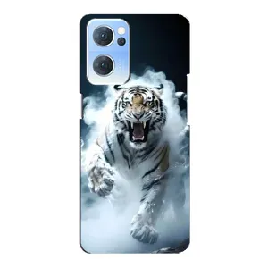 Чехол с принтом «Белый тигр в дыму» для OPPO Reno7 5G