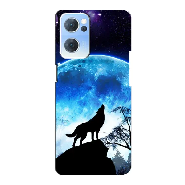 Чехол с принтом «Волк на луну» для OPPO Reno7 5G