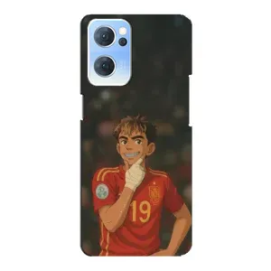 Чехол с футболистом Ламин Ямаль Oppo Reno7 5G (Ямаль аниме)