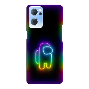 Чехол Амонг Ас для Oppo Reno7 5G (AlphaPrint) (Яркий скин)