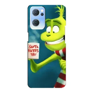 Рождественские Чехлы для Oppo Reno7 5G (VPrint) (Зеленый Гринч)