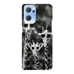 Силіконовий чохол з КАРТИНКАМИ літо для Oppo Reno7 5G (AlphaPrint) (Жирафи в окулярах)