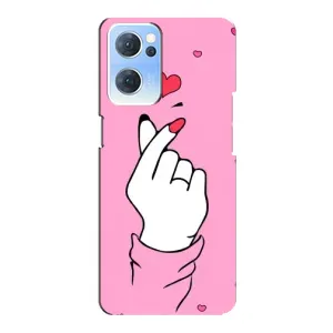 Чехол с принтом для Oppo Reno7 5G (AlphaPrint - Знак сердечка)