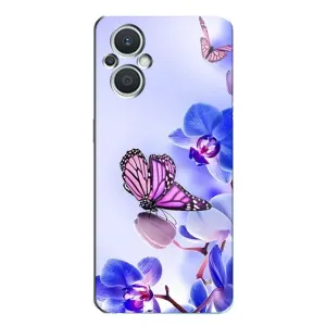 Чохли з квітами для Oppo Reno7 Lite (5G) (VPrint) (Метелик на квітах)