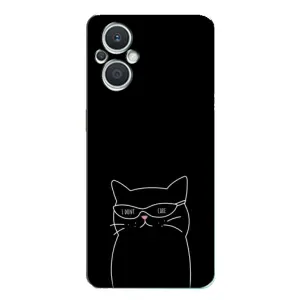 Чехол с рисунком кот на Oppo Reno7 Lite (5G) (Равнодушный кот)