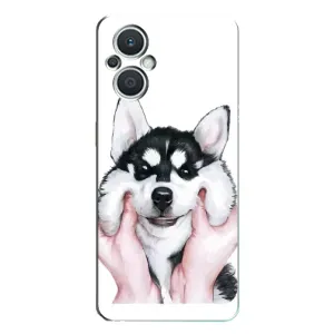 Чехлы с собаками для Oppo Reno7 Lite (5G) (VPrint) (Довольный Хаски)