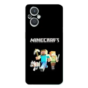 Чохол Майнкрафт на Oppo Reno7 Lite (5G) (AlphaPrint) Minecraft (герої Minecraft)