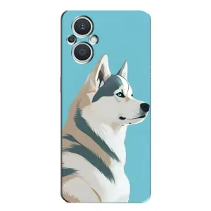 Чехол с Хаски для Oppo Reno7 Lite (5G) - (AlphaPrint) (Хаски арт)