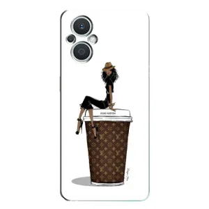 Чехлы Луи Витон для Oppo Reno7 Lite (5G) (AlphaPrint - LOUIS VUITTON) (кофе LOUIS VUITTON)