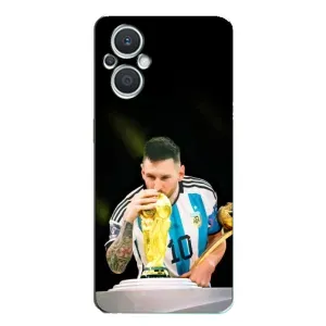 Чехлы для Oppo Reno7 Lite (5G) (Leo чемпион) (AlphaPrint) (Кубок Месси)