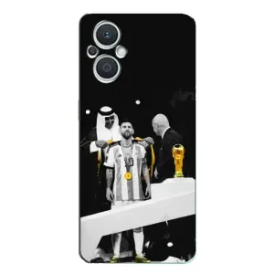 Чехлы для Oppo Reno7 Lite (5G) (Leo чемпион) (AlphaPrint) (Месси в накидке)