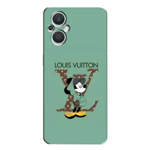 Чехлы Луи Витон для Oppo Reno7 Lite (5G) (AlphaPrint - LOUIS VUITTON) (Микки Маус LV)