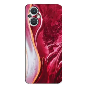 Чохол для OPPO Рено 7 Лайт (5G) - з принтом (Дизайнерські) (AlphaPrint) (Мрамор червоний)