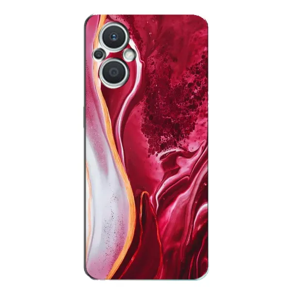 Чехол с принтом «Мрамор красный» для OPPO Reno7 Lite (5G)