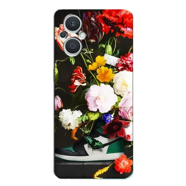 Чехол с принтом «Nike цветы» для OPPO Reno7 Lite (5G)