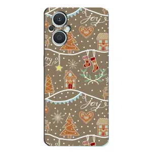 Новогодние, Праздничные Чехлы для Oppo Reno7 Lite (5G) - 2024 год (Новогодние пряники)