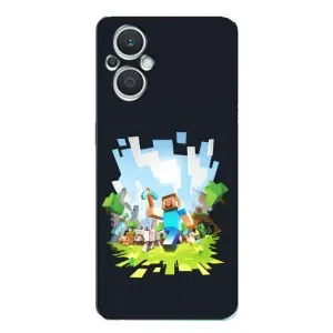 Чохол Майнкрафт на Oppo Reno7 Lite (5G) (AlphaPrint) Minecraft (персонажі Minecraft)