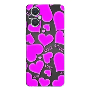 Чехлы для любимой на Оппо Рено 7 Лайт (VPrint) (Pink hearts)