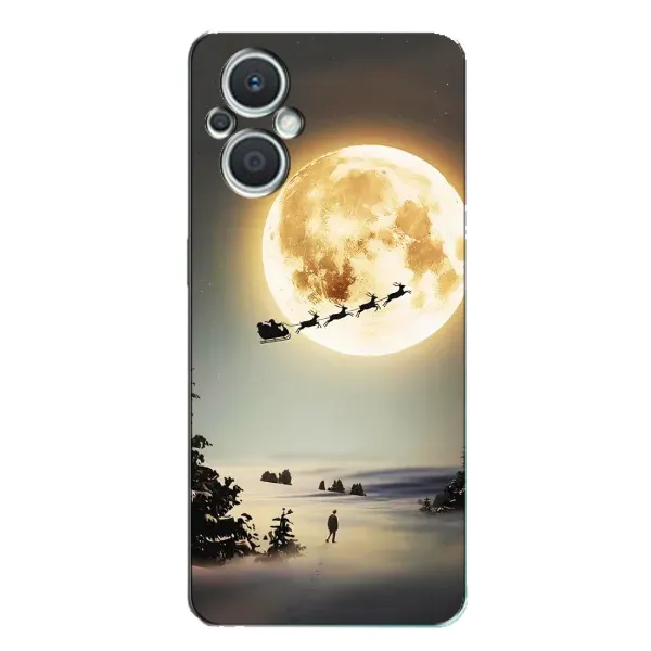 Чехол с принтом «Санта на луне» для OPPO Reno7 Lite (5G)