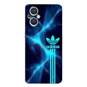 Чехлы Адидас для Oppo Reno7 Lite (5G) (AlphaPrint) (Синий Адидас)