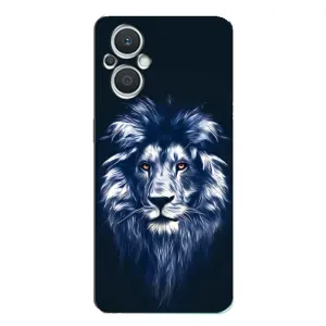 Чохол з картинкою ЛЕВ для Oppo Reno7 Lite (5G) (VPrint) (Синій Лев)