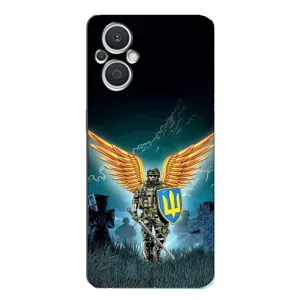 Чехлы с картинкой ЗСУ для Oppo Reno7 Lite (5G) (AlphaPrint) (Солдат ЗСУ)