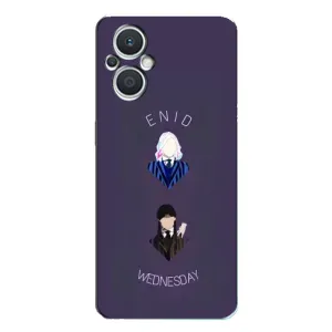 Чехлы Венсдей на Oppo Reno7 Lite (5G) Уэнсдей (AlphaPrint) (Уэнздей и подруга)