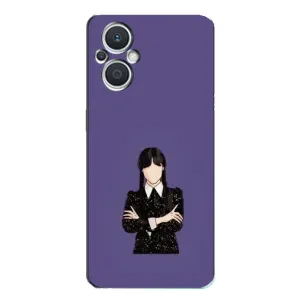 Чехлы Венсдей на Oppo Reno7 Lite (5G) Уэнсдей (AlphaPrint) (Уэнздей в черном)