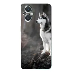 Чехол с Хаски для Oppo Reno7 Lite (5G) - (AlphaPrint) (Верный пес)